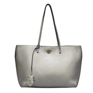 Auth FENDI Small Carla/Seleria 8BH257 Silver Leather - Tote Bag